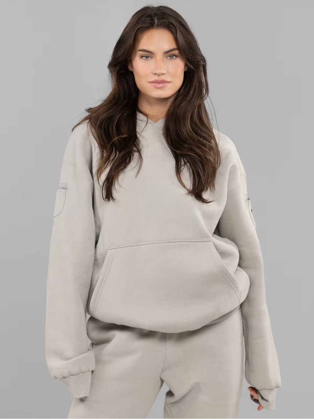 Comfrt Travel Essentials Hoodie in tan women’s size small